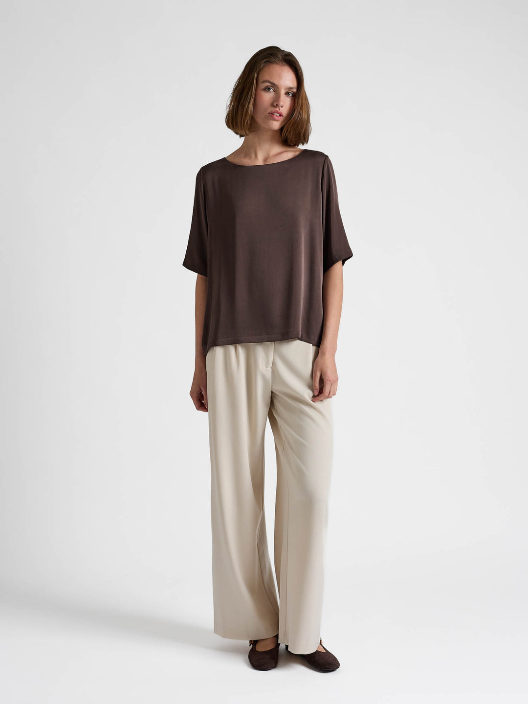 Silk blouse "Viola" - Chocolate - 100% pure Cashmere - Scandinavian design - Kashmina
