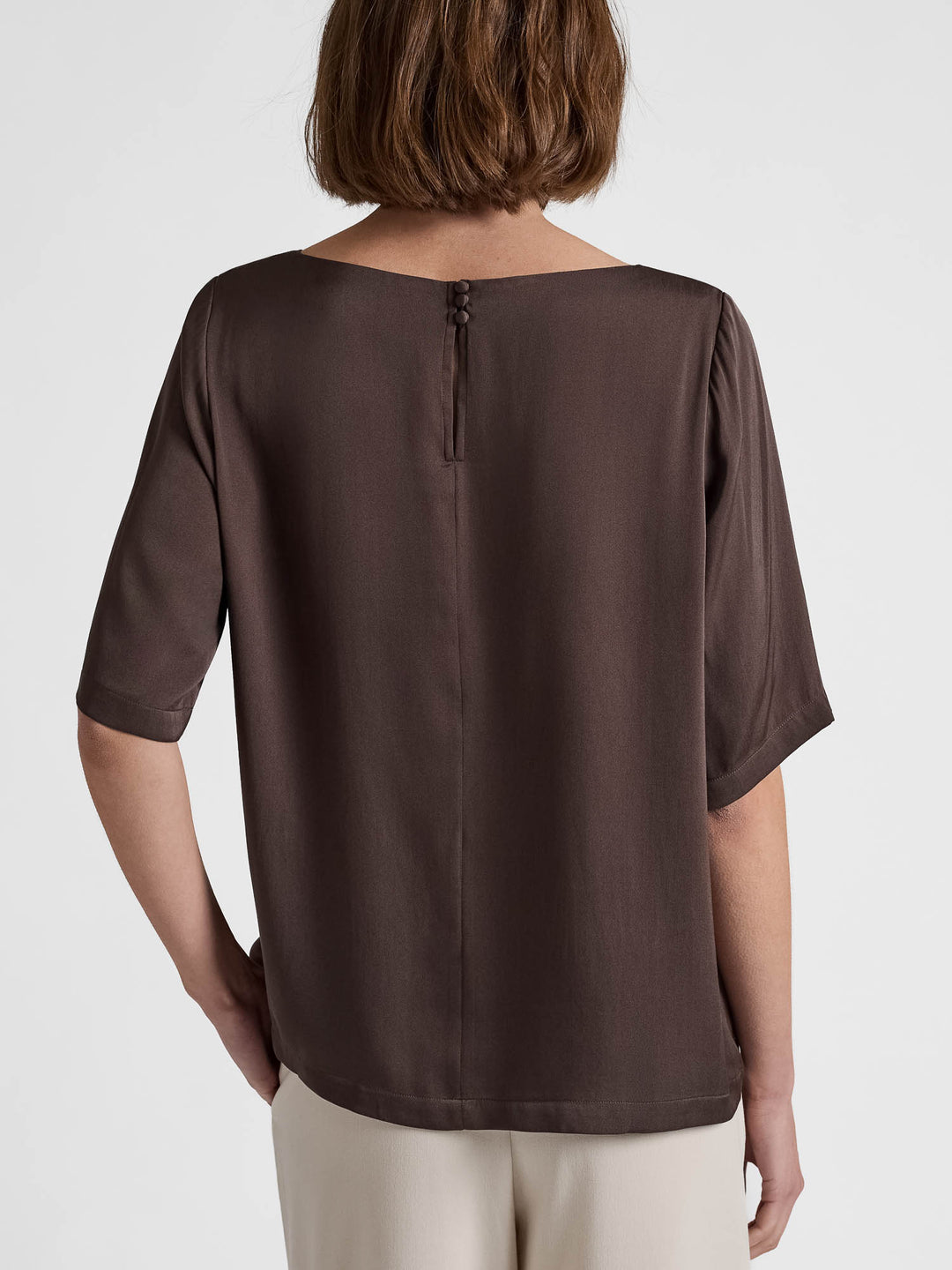 Silk blouse "Viola" - Chocolate - 100% pure Cashmere - Scandinavian design - Kashmina