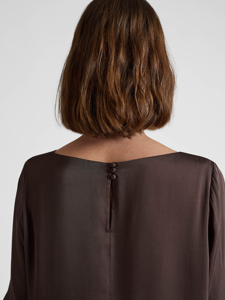 Silk blouse "Viola" - Chocolate - 100% pure Cashmere - Scandinavian design - Kashmina