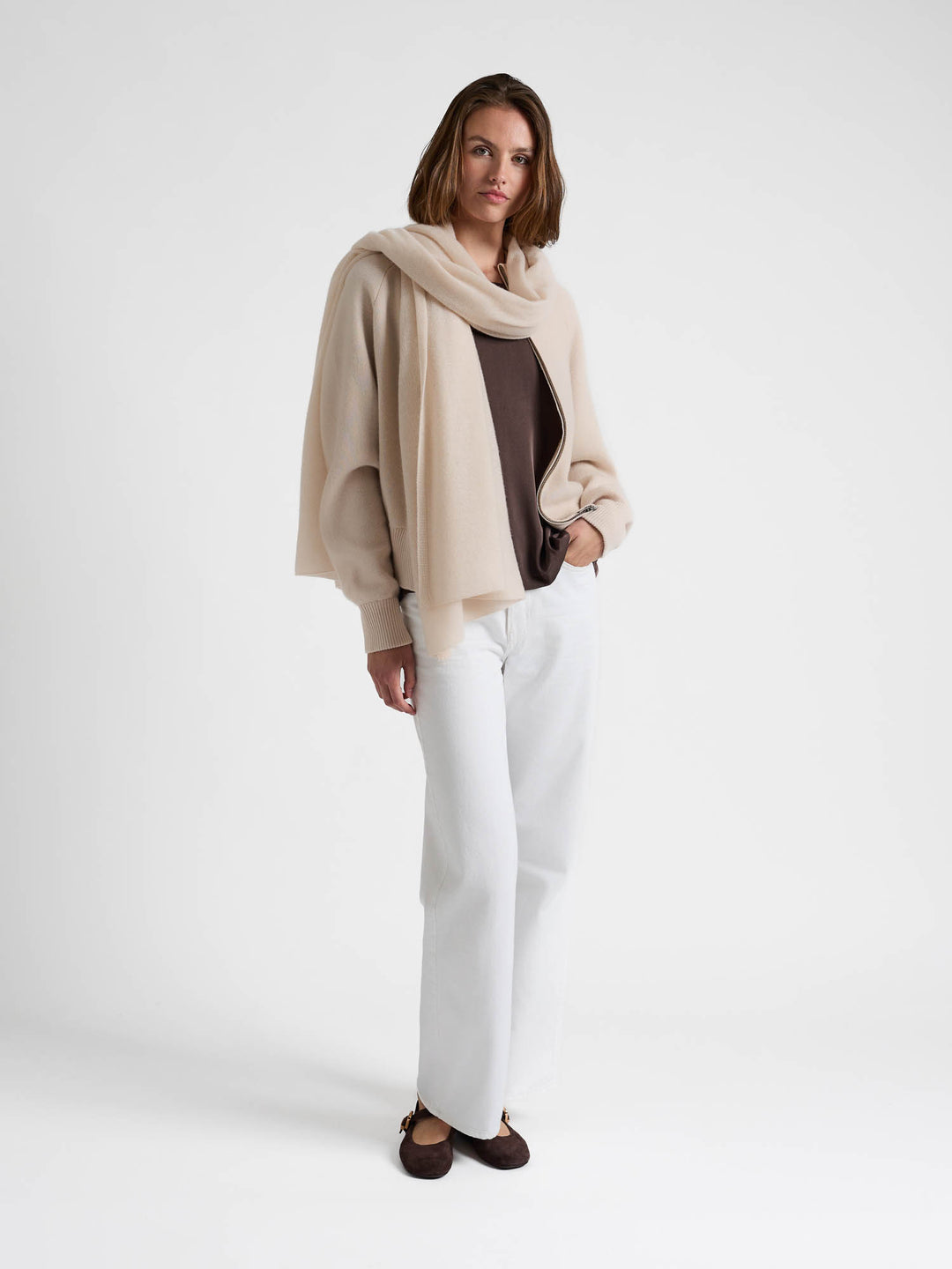 Silk blouse "Viola" - Chocolate - 100% pure Cashmere - Scandinavian design - Kashmina