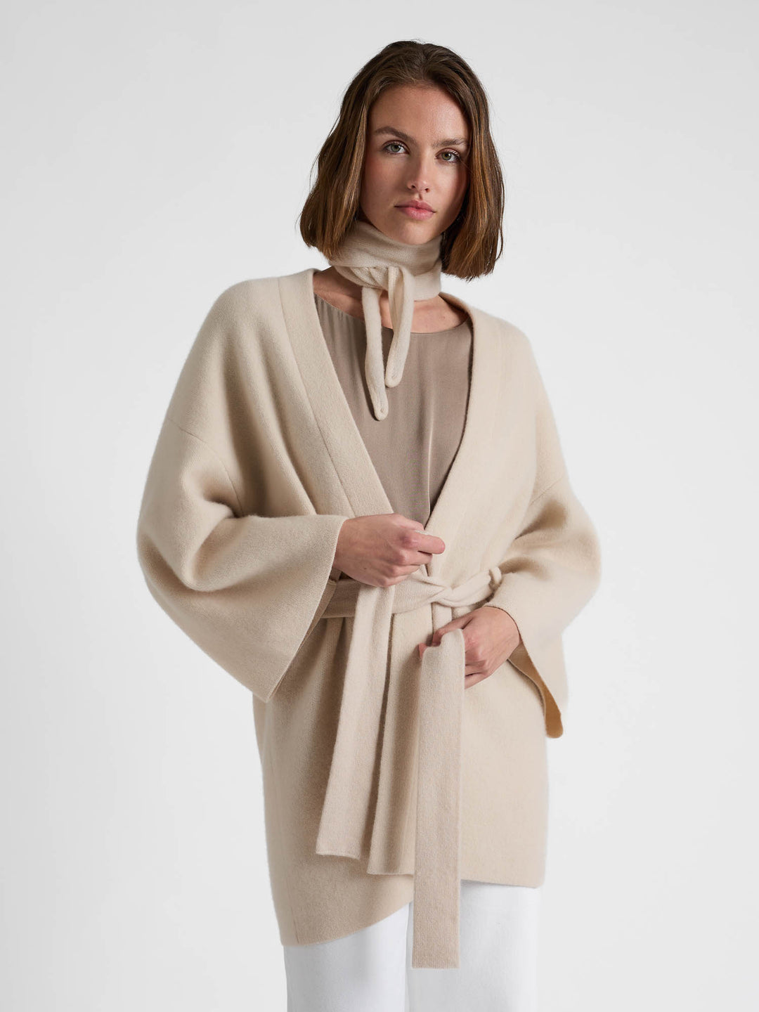 Silk blouse "Viola" - Taupe - 100% pure Cashmere - Scandinavian design - Kashmina