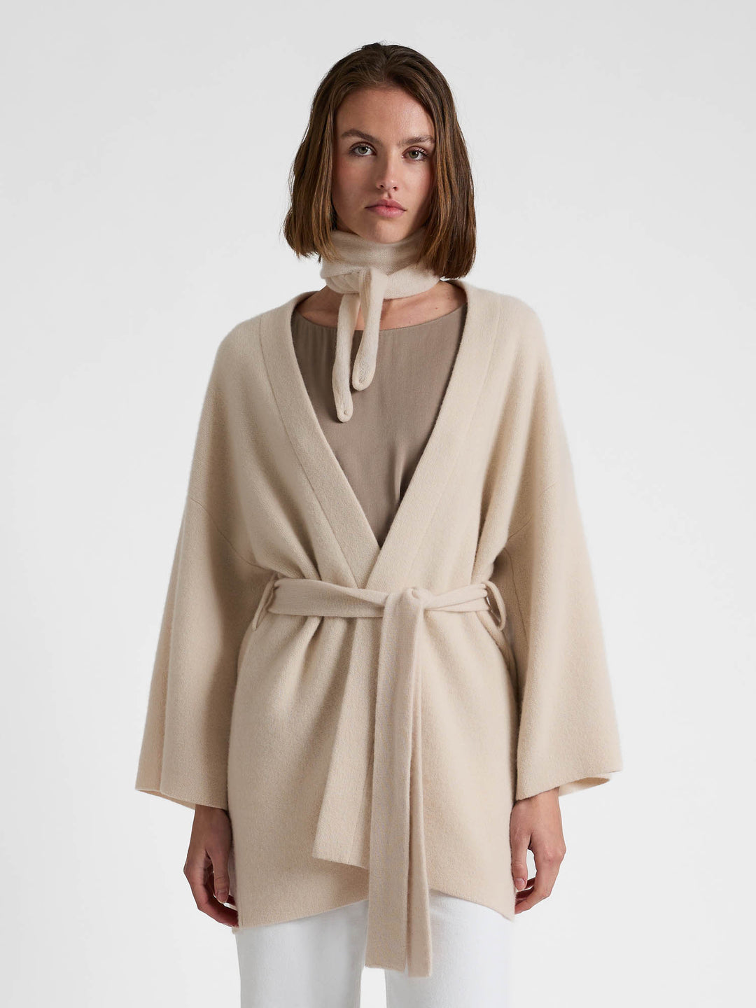 Silk blouse "Viola" - Taupe - 100% pure Cashmere - Scandinavian design - Kashmina