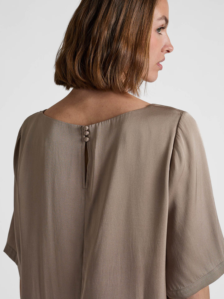 Silk blouse "Viola" - Taupe - 100% pure Cashmere - Scandinavian design - Kashmina