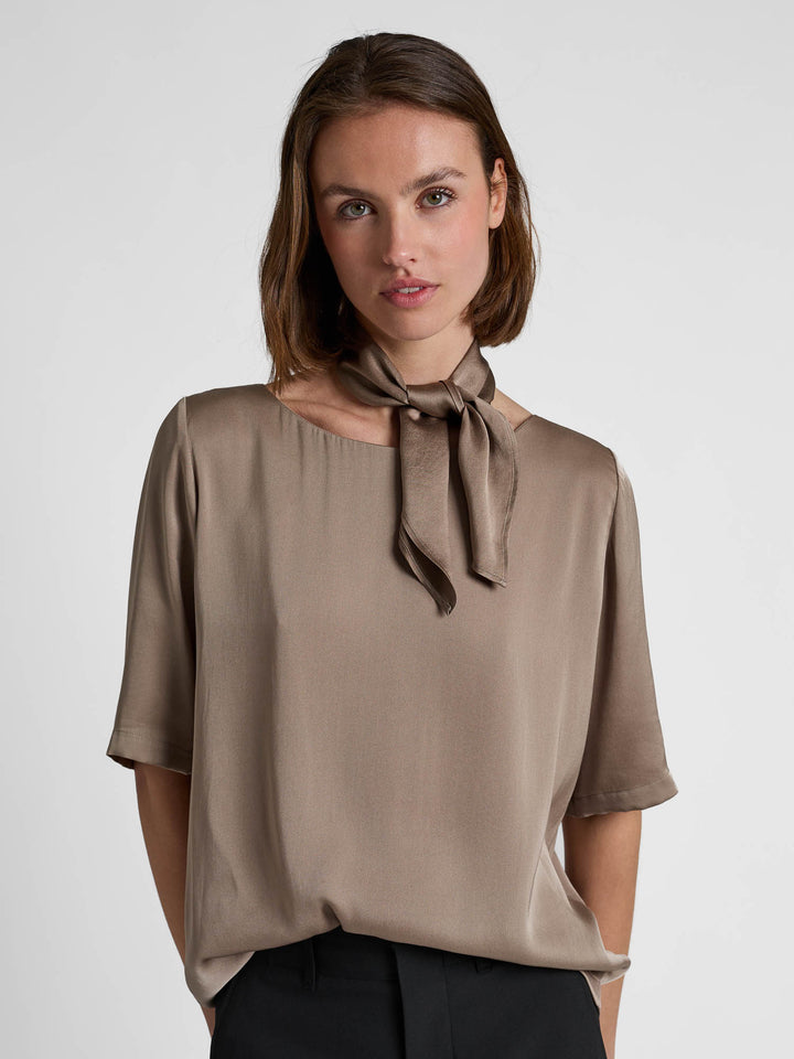 Silk blouse "Viola" - Taupe - 100% pure Cashmere - Scandinavian design - Kashmina