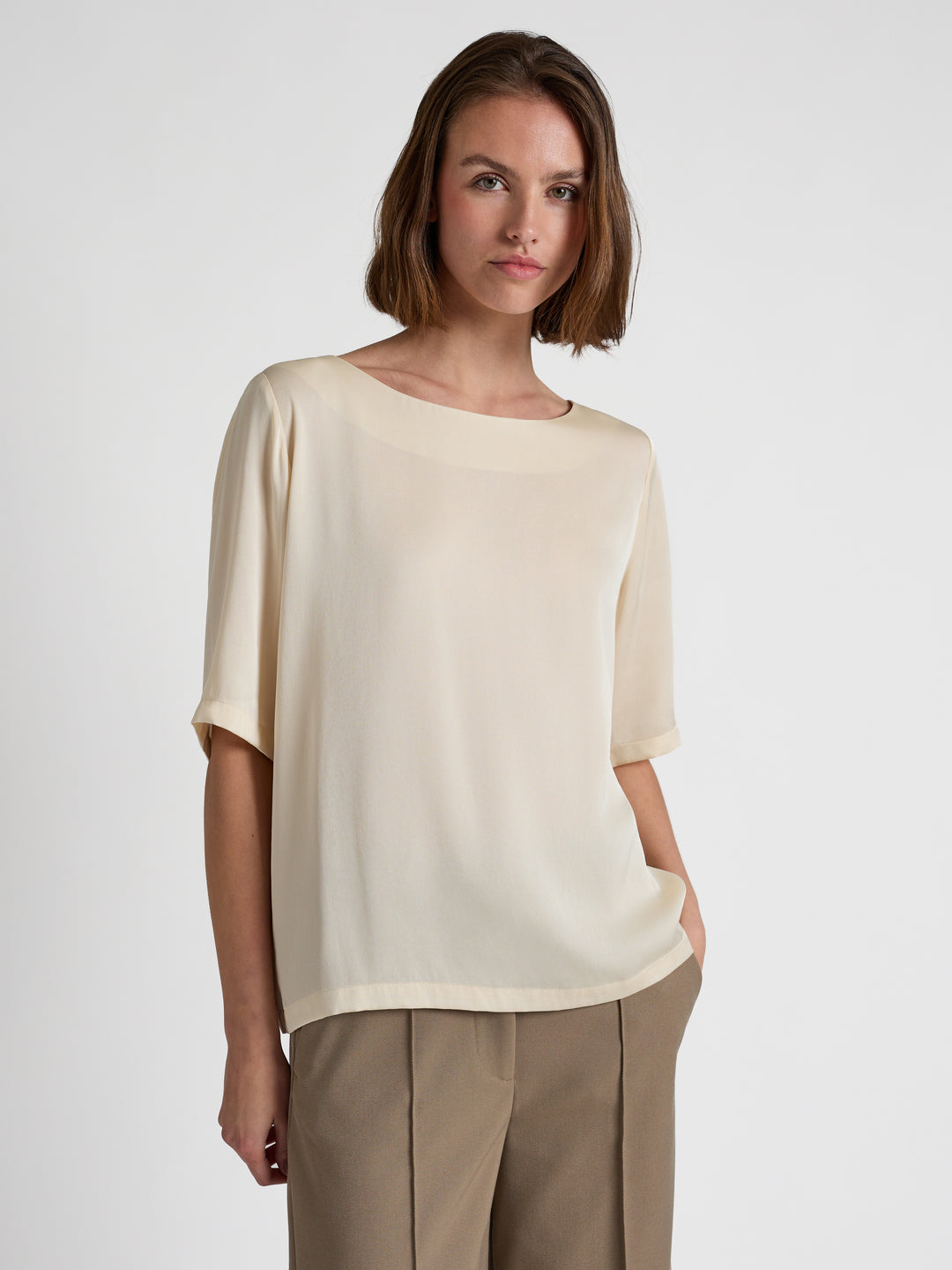 Silk blouse "Viola" - Vanilla - 100% pure Cashmere - Scandinavian design - Kashmina