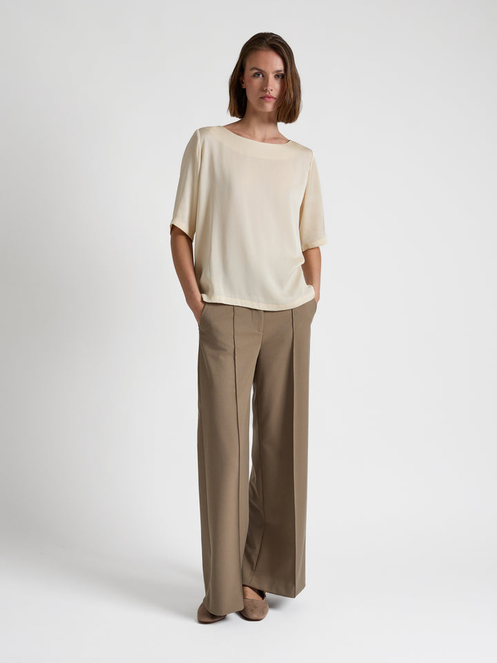 Silk blouse "Viola" - Vanilla - 100% pure Cashmere - Scandinavian design - Kashmina