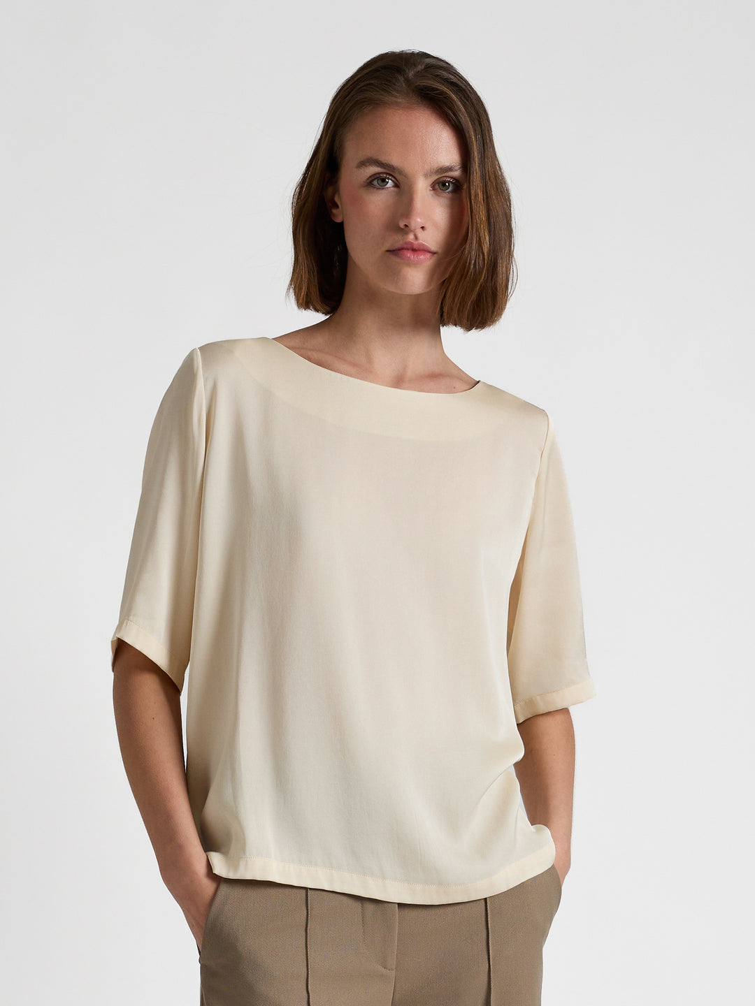 Silk blouse "Viola" - Vanilla - 100% pure Cashmere - Scandinavian design - Kashmina