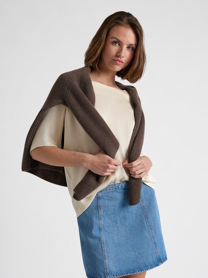 Silk blouse "Viola" - Vanilla - 100% pure Cashmere - Scandinavian design - Kashmina