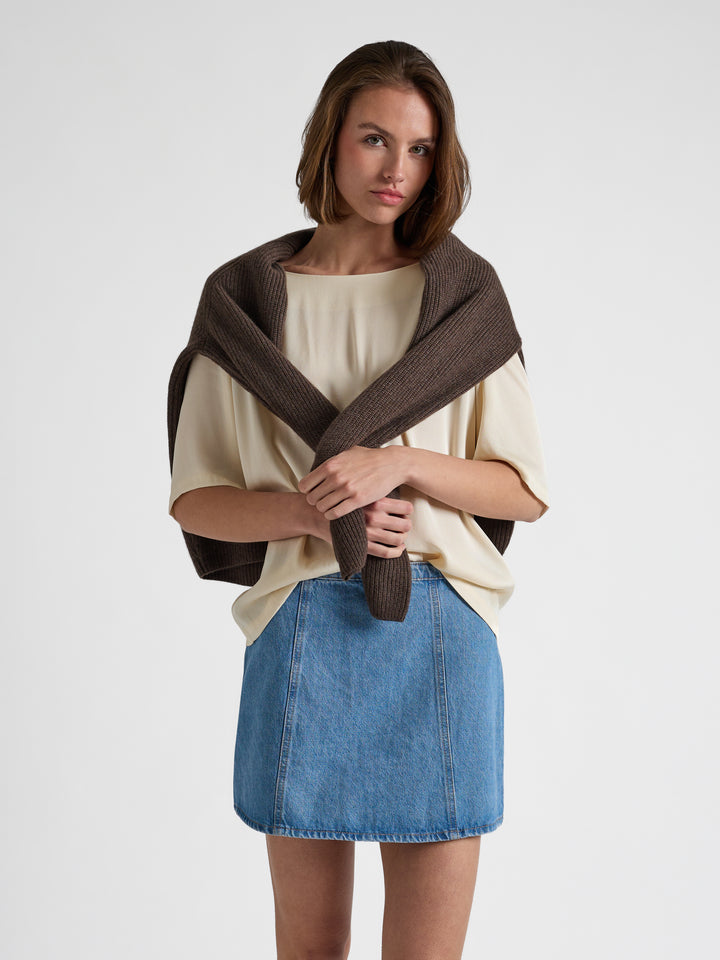 Silk blouse "Viola" - Vanilla - 100% pure Cashmere - Scandinavian design - Kashmina