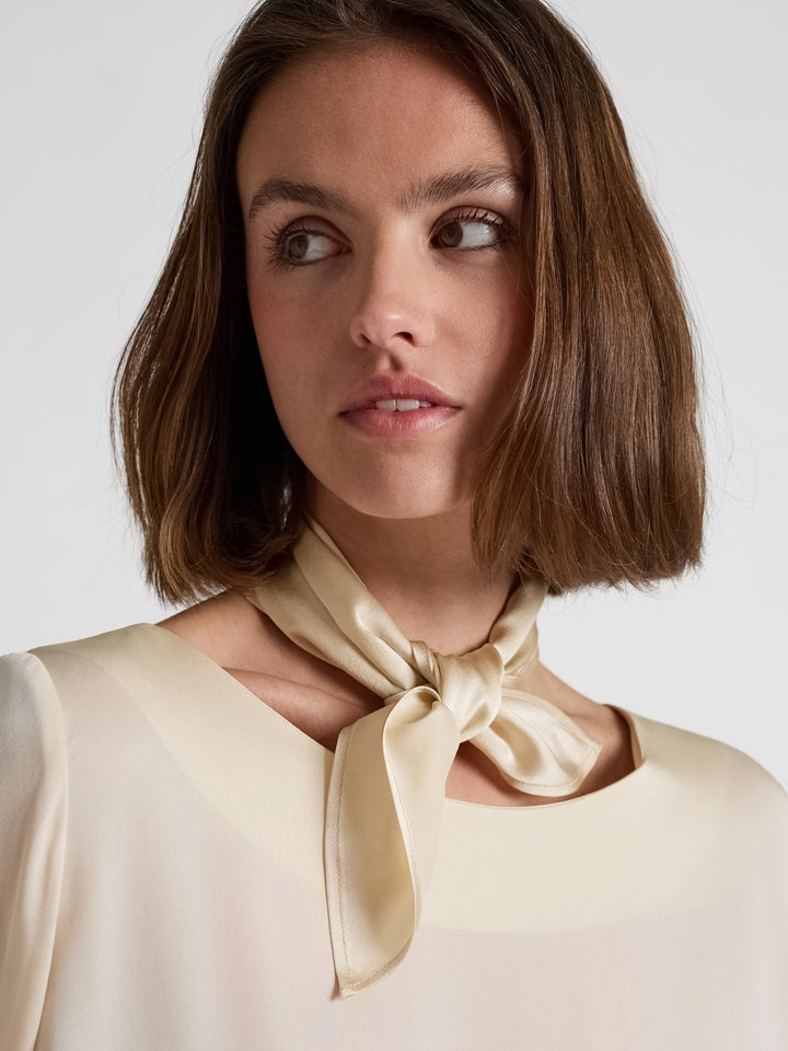 Silk scarf "Anemone" - Vanilla - 100% pure Cashmere - Scandinavian design - Kashmina