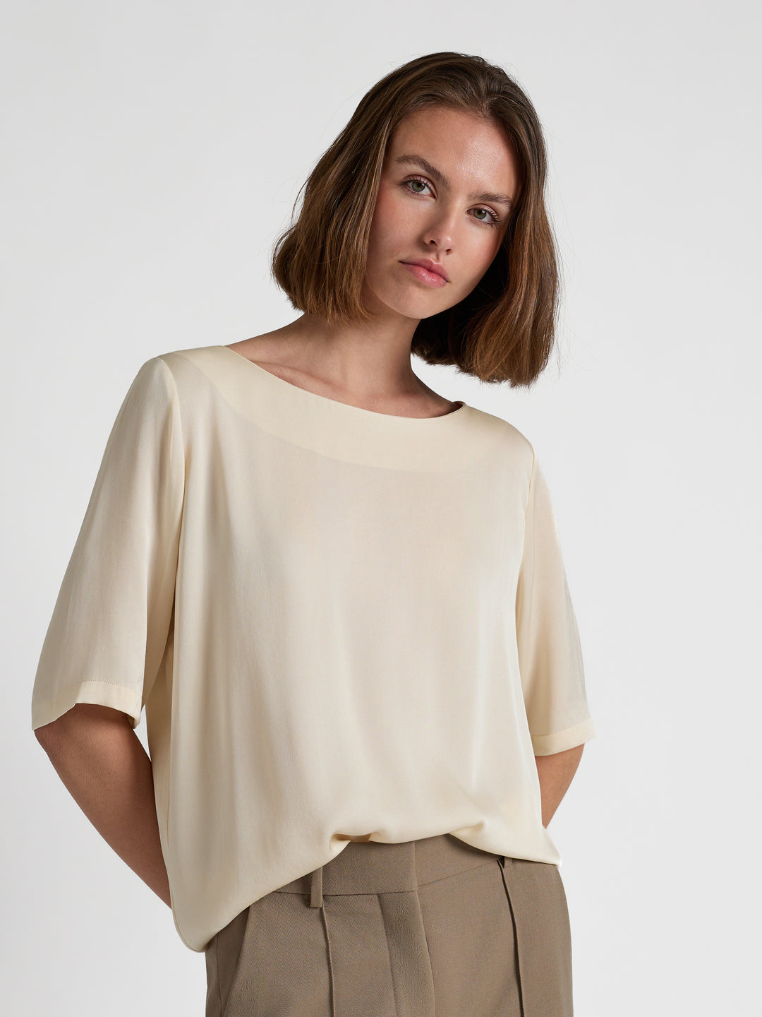 Silk blouse "Viola" - Vanilla - 100% pure Cashmere - Scandinavian design - Kashmina