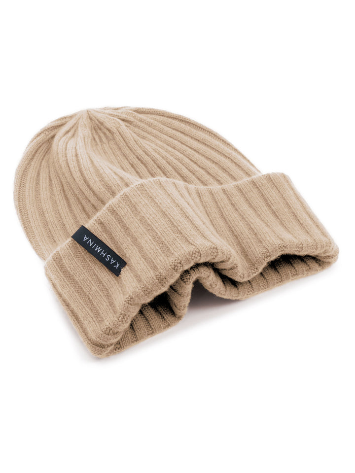 fat rib cashmere beanie sustainable fashion hat, 100% pure cashmere, soft, warm, exclusive