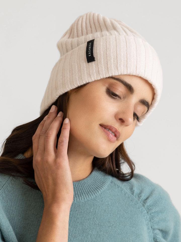 kashmina hat pearl cashmere beanie sustainable norwegian design