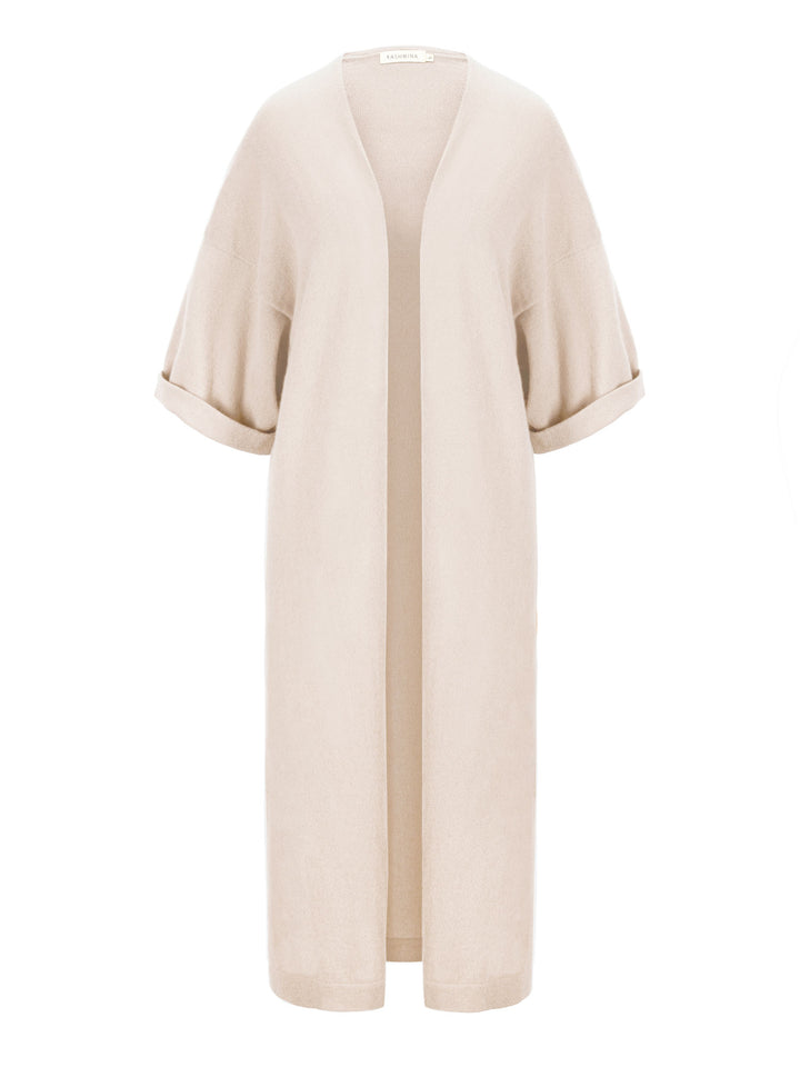 Cashmare cardigan "Kaftan" 100 % cashmere . Norwegian design from Kashmina. Color: pearl