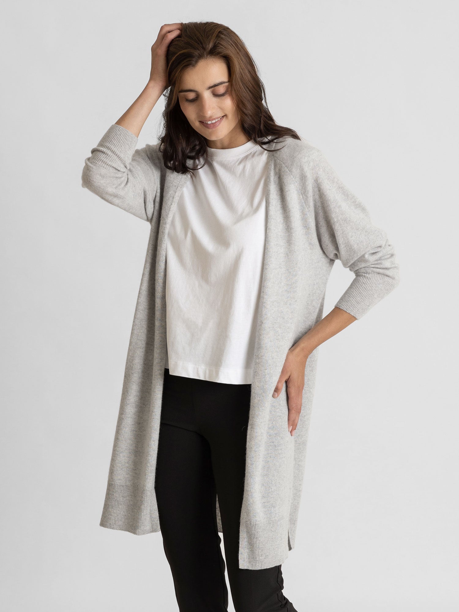 kashwere LONGLINE CARDIGAN ライトグレー kashwere LONGLINE CARDIGAN ライトグレー LONGLINE CARDIGAN(F