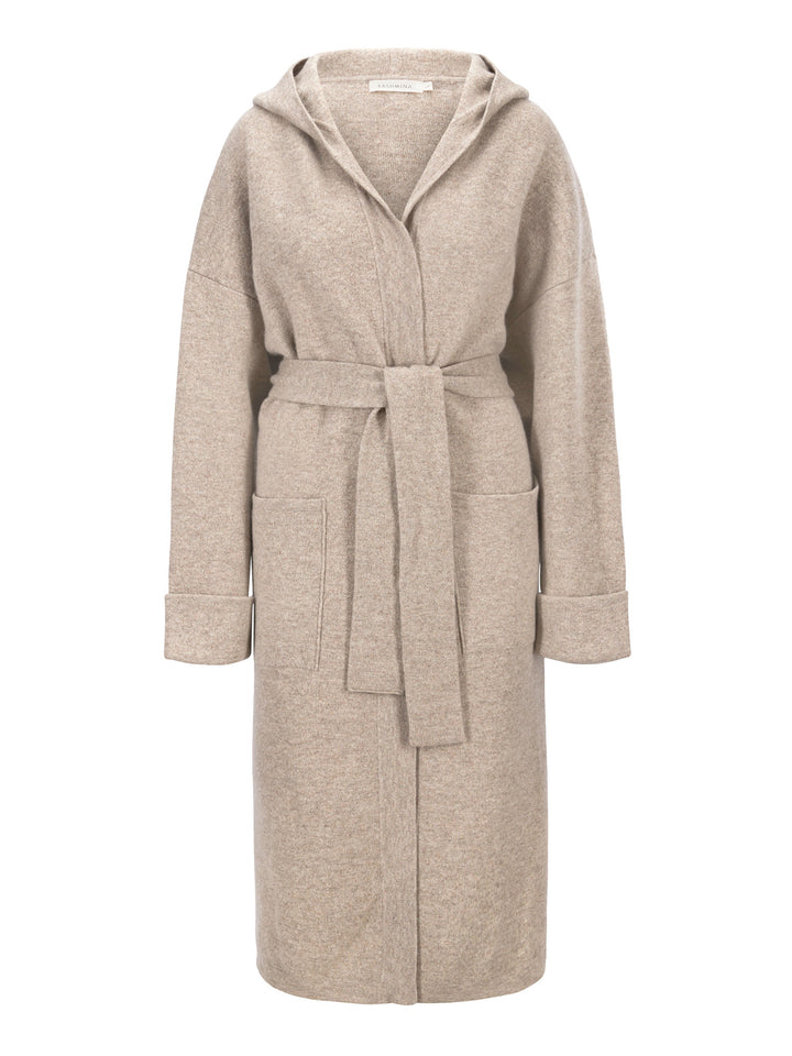 Nora hooded cashmere coat, 100% cashmere from Kashmina