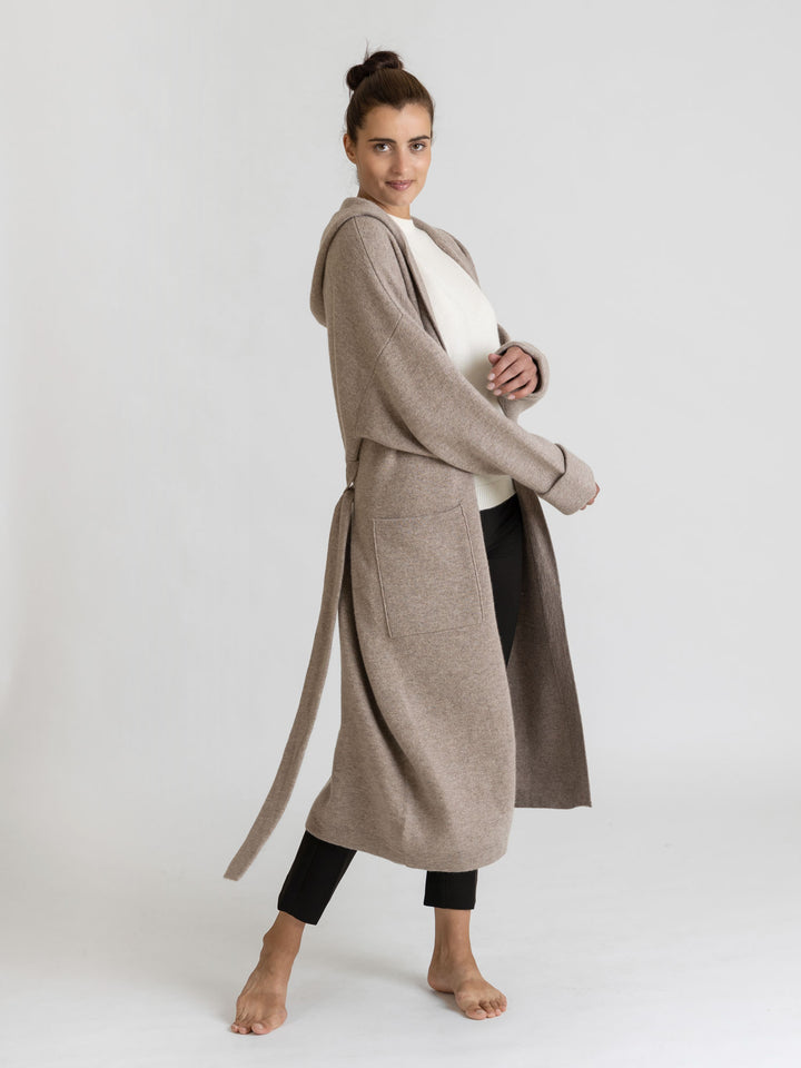 Nora hooded cashmere coat, 100% cashmere from Kashmina