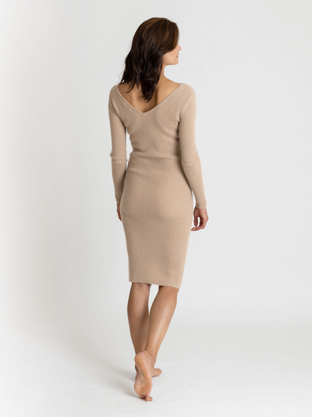  Cashmere dress "Frida", rib knitted dress in 100% cashmere from Kashmina