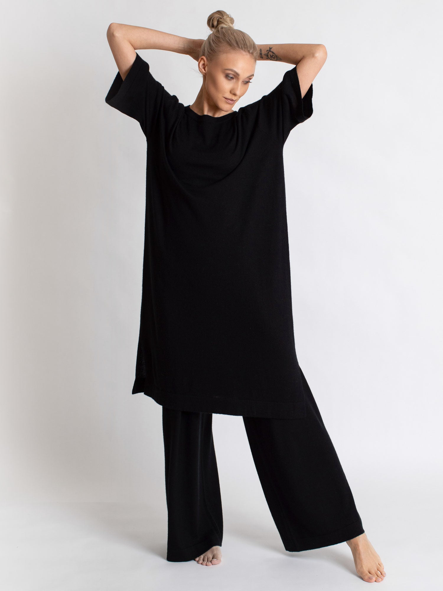 Cashmere dress Air tunic black