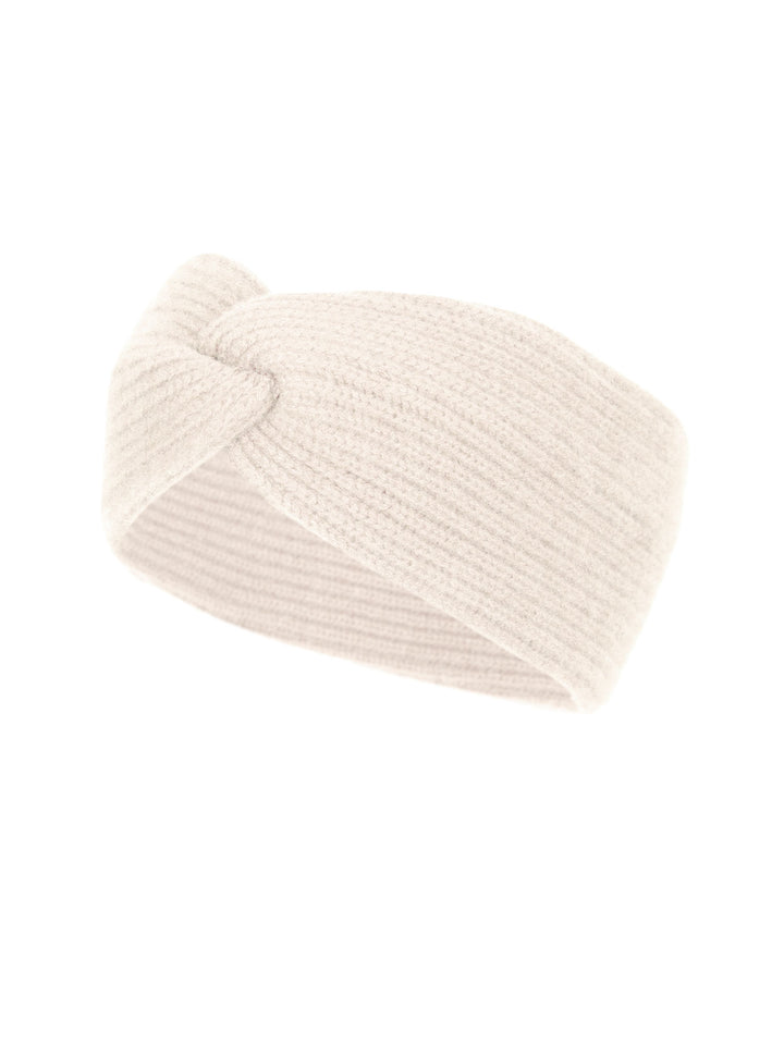 Pearl colored cashmere head band Freya. 100% cashmere. Scandinavian design from Kashmina