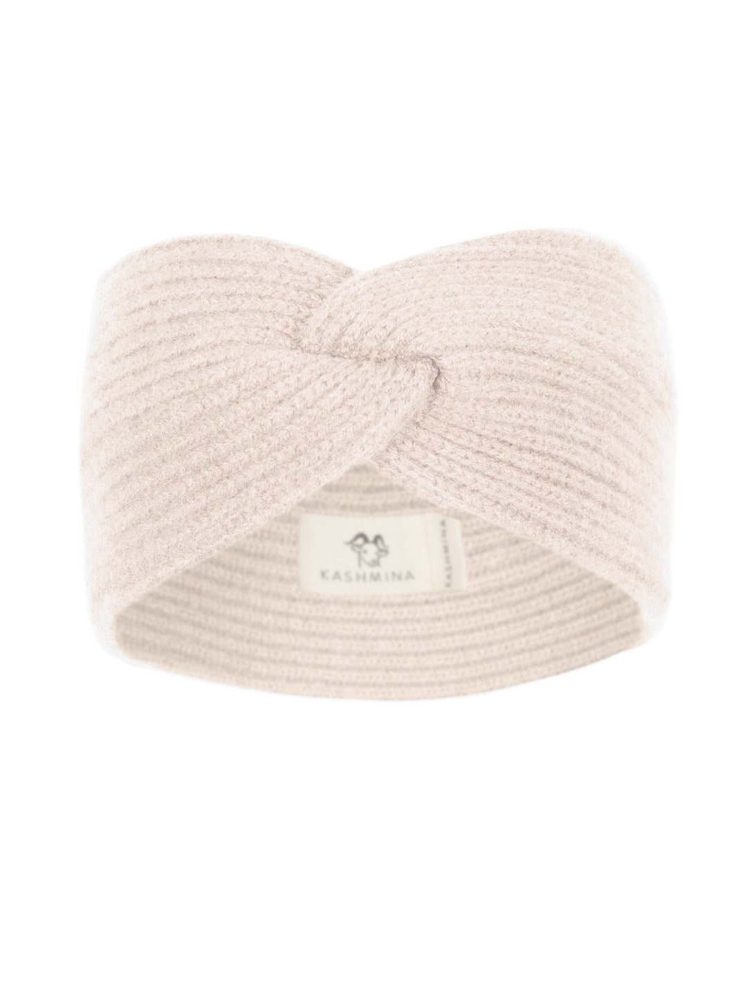 Pearl colored cashmere head band Freya. 100% cashmere. Scandinavian design from Kashmina
