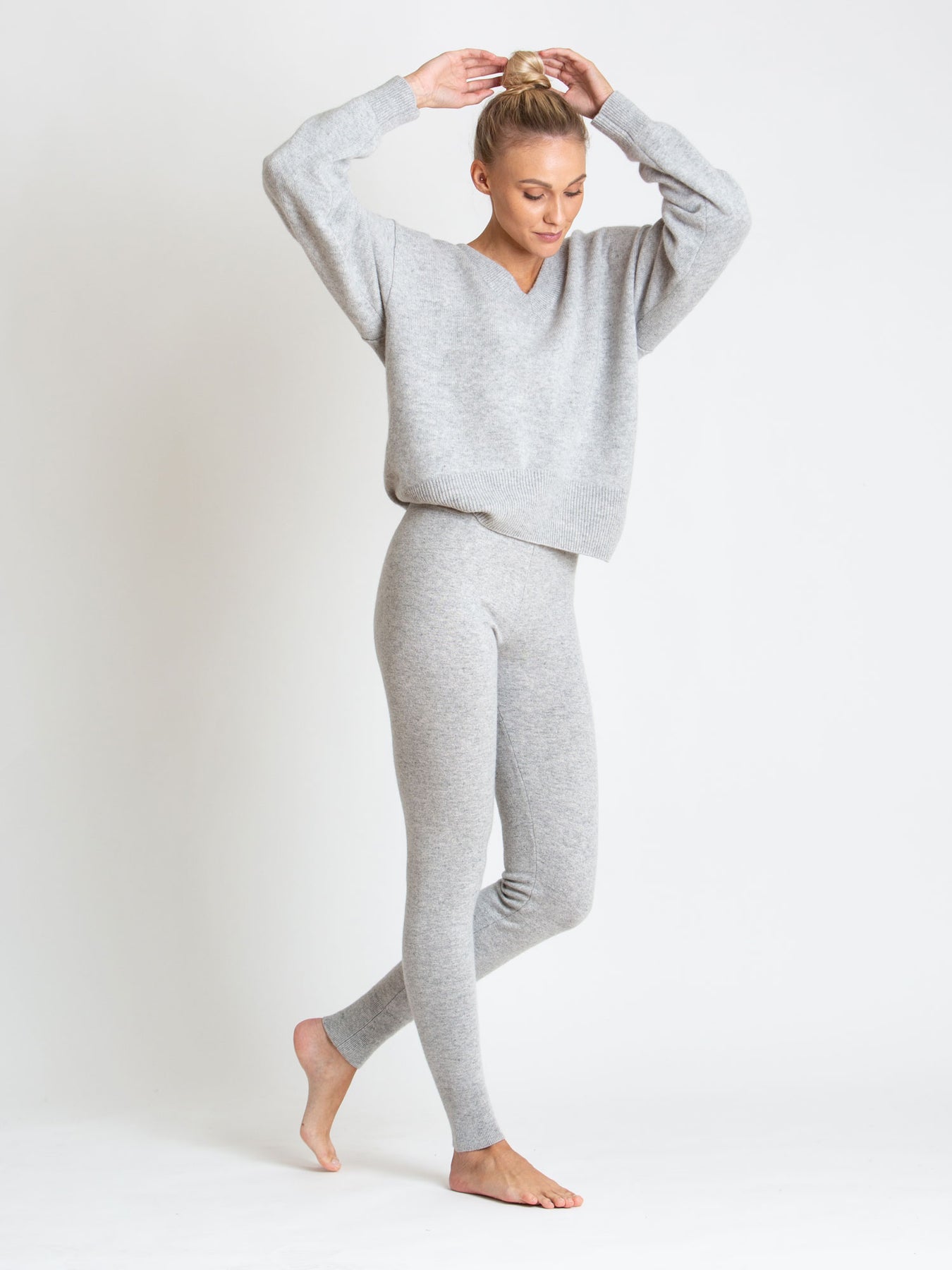 Cashmere pants Tights - light grey