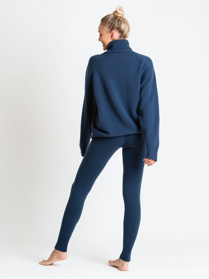 Cashmere pants "tights", 100% cashmere from Kashmina, color mountain blue