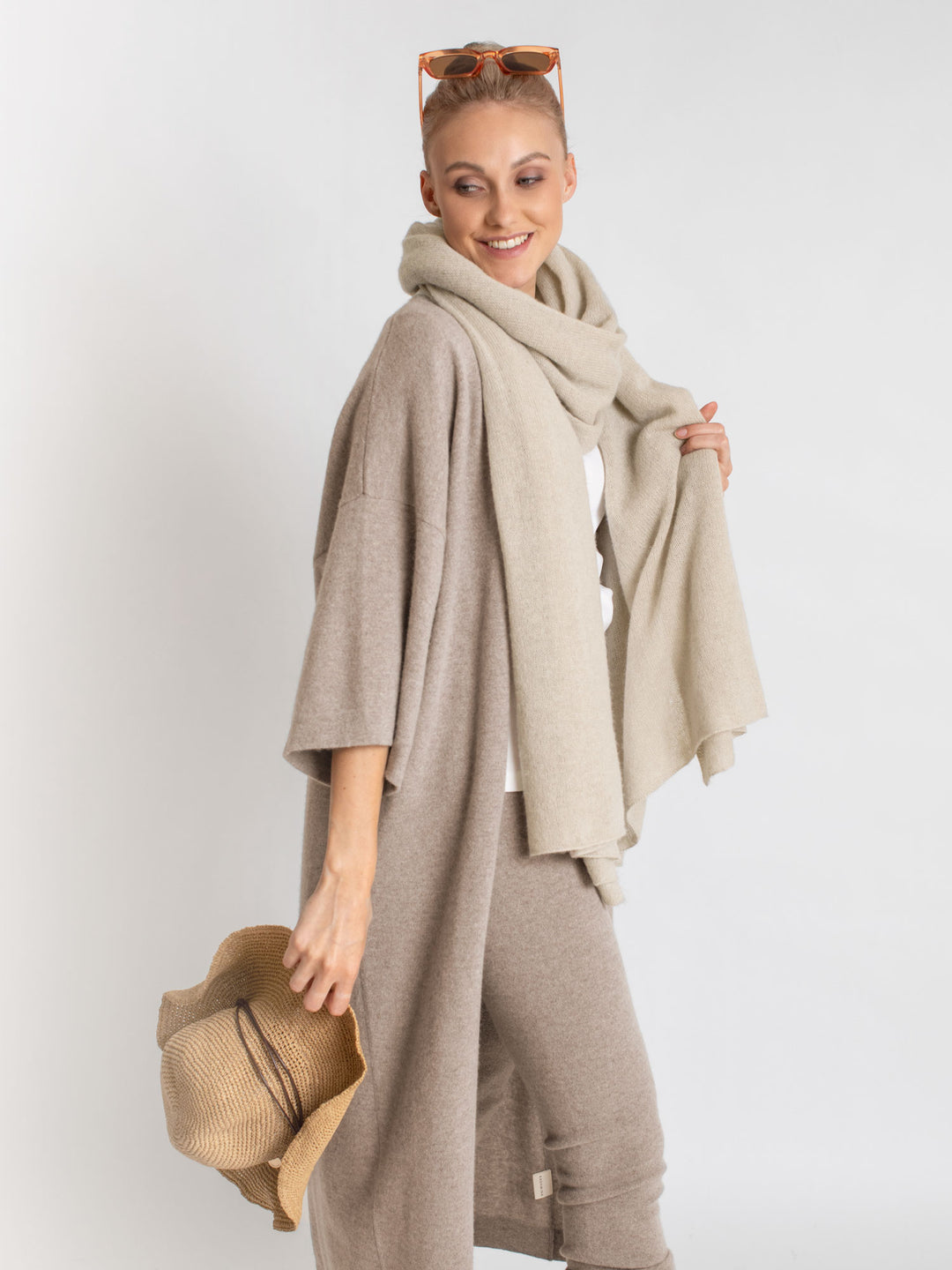 Cashmere scarf "Flow" 100% cashmere from Kashmina. Norwegian design. Color: Ginger.