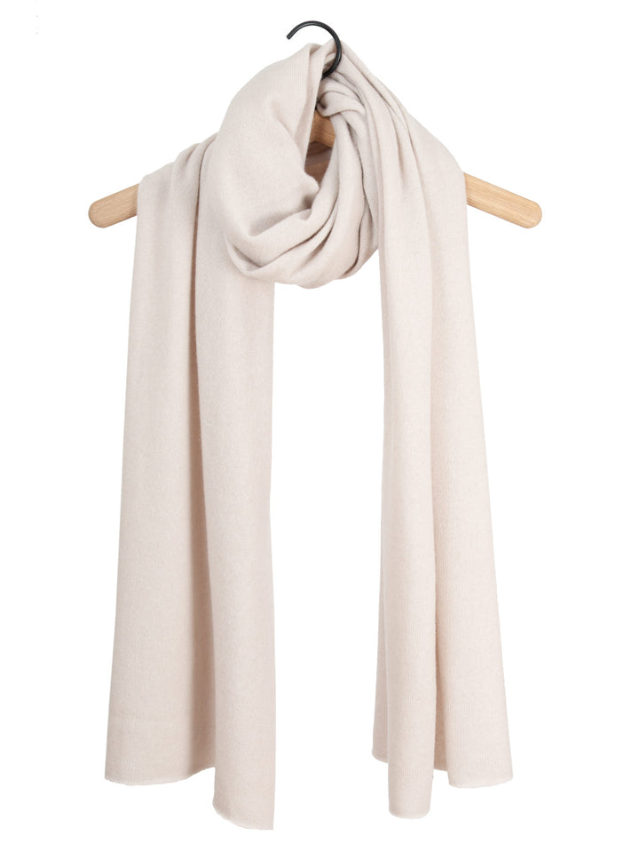 Cashmere scarf "Signature" in 100% cashmere from Kashmina, pearl color