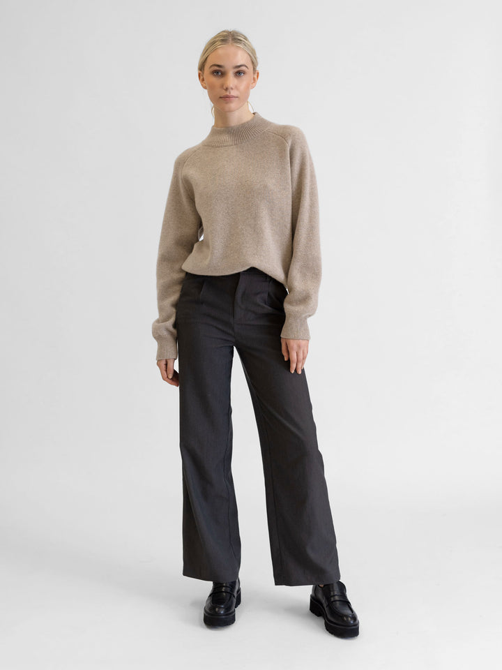 Toast - brown cashmere sweater "snowflake" in 100% pure cashmere. Scandinavian design by Kashmina