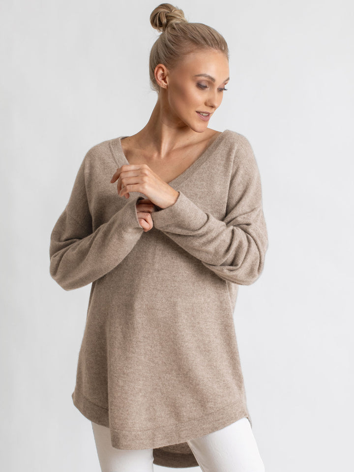 Cashmere sweater "Alva" V-neck sweater in 100% cashmere from norwegian Kashmina