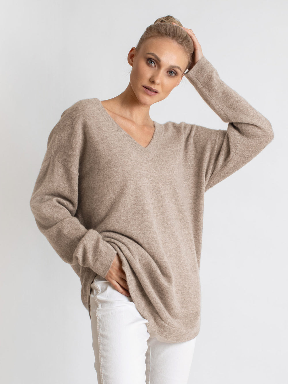 Cashmere sweater "Alva" V-neck sweater in 100% cashmere from norwegian Kashmina