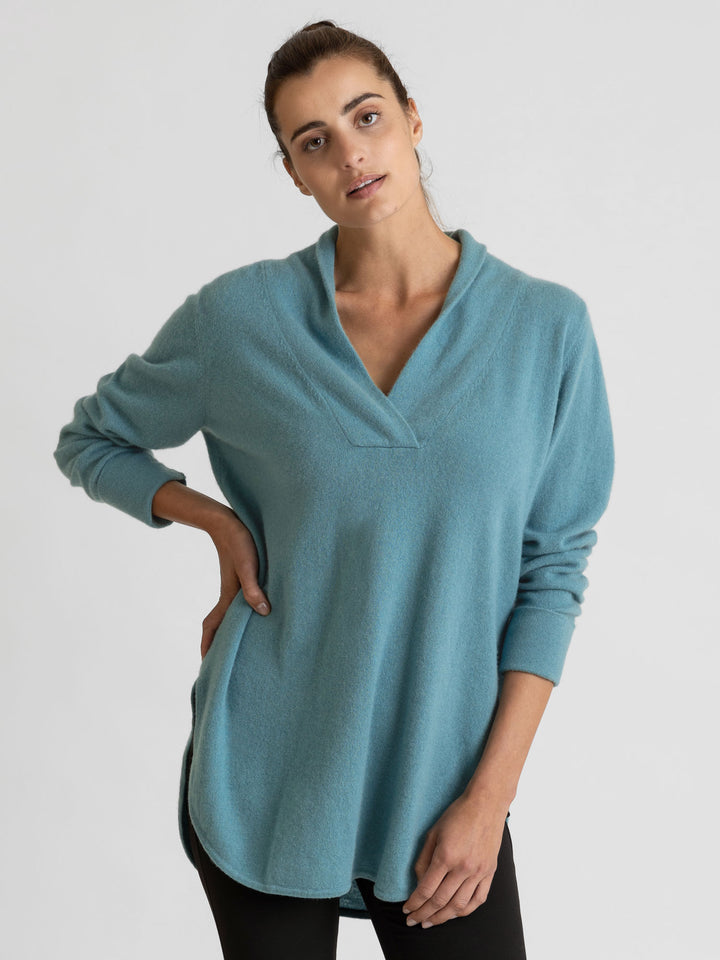 cashmere sweater big shirt in 100% cashmere by Kashmina