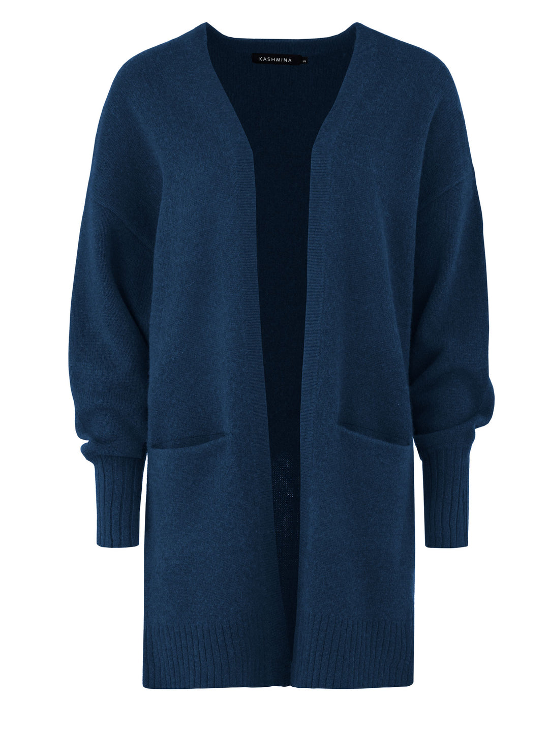 Cashmere cardigan in 100% cashmere by Kashmina, lounge, mountain blue