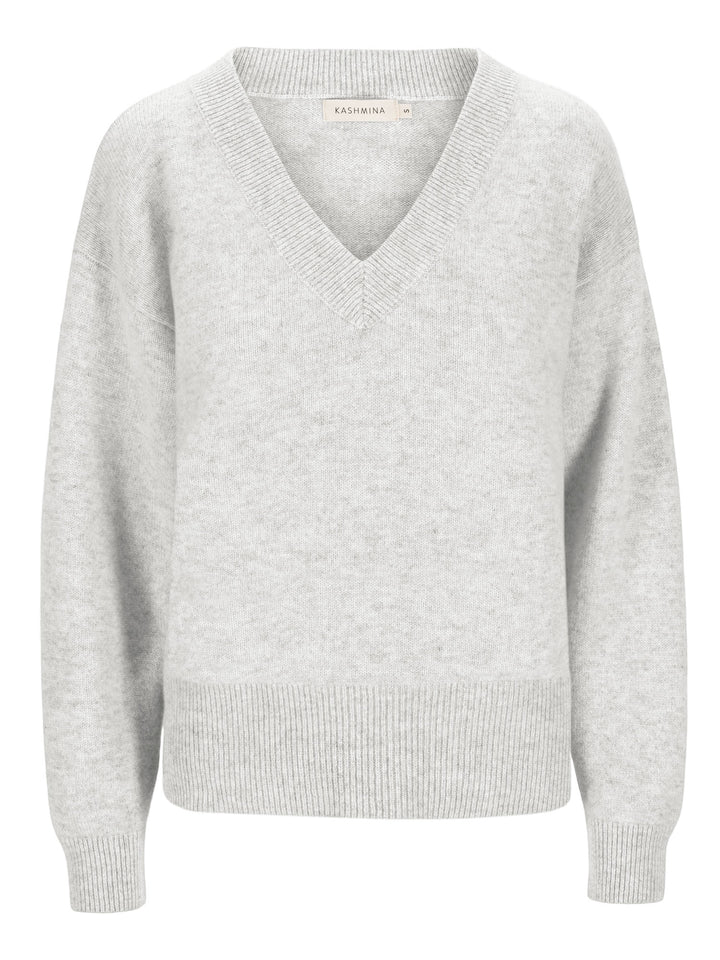 Luca cashmere sweater from Kashmina, 100% kashmir, light grey