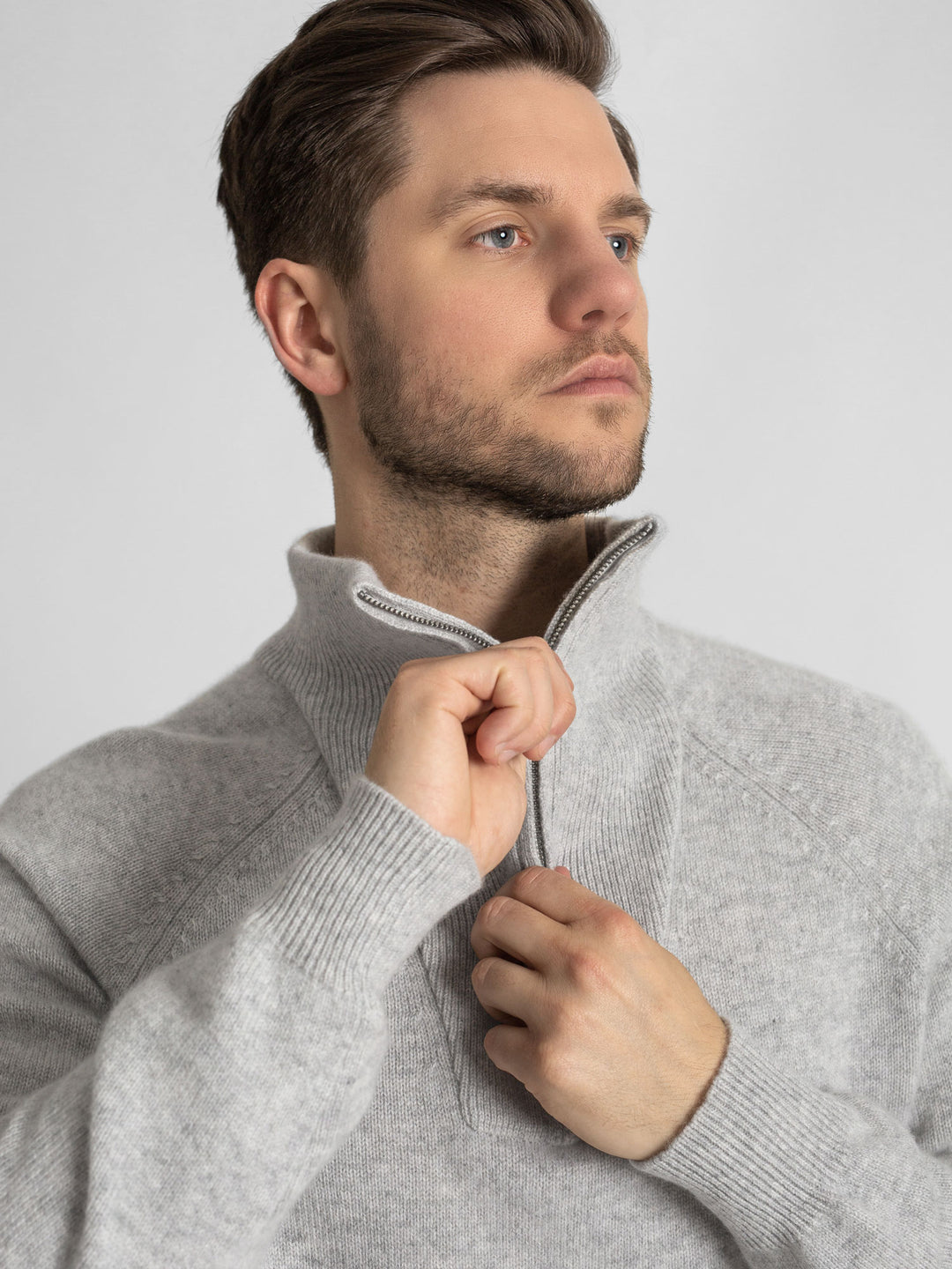 Mens cashmere sweater "frost" 100% cashmere from Kashmina