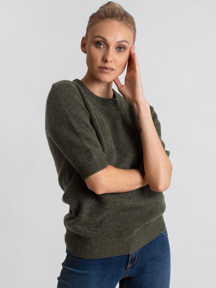 Short sleeved cashmere sweater from Kashmina 100% cashmere