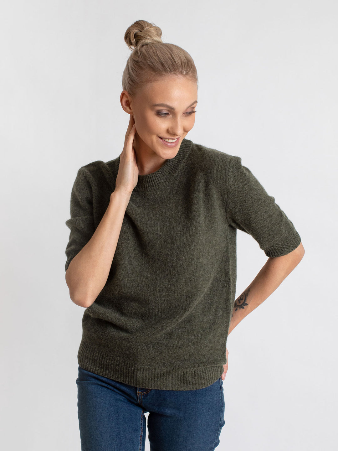 Short sleeved cashmere sweater from Kashmina 100% cashmere