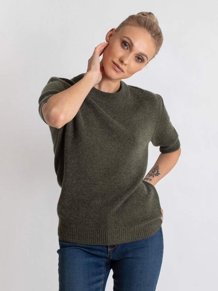 Short sleeved cashmere sweater from Kashmina 100% cashmere