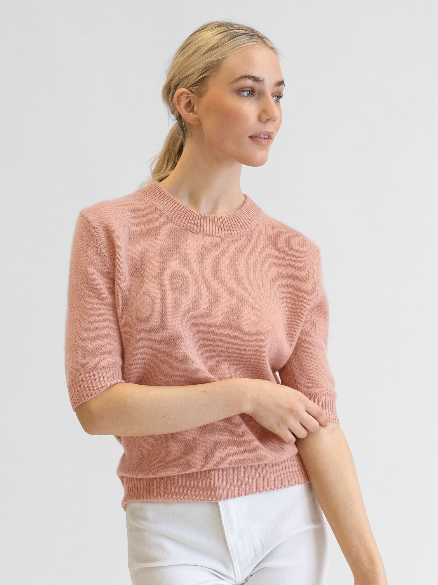 Baby pink cashmere sweater top