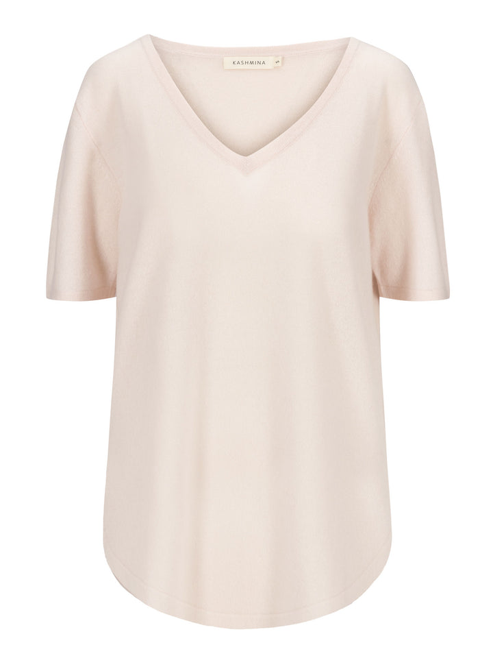 Cashmere T-shirt "Iben" 100% cashmere from Kashmina. Rosé