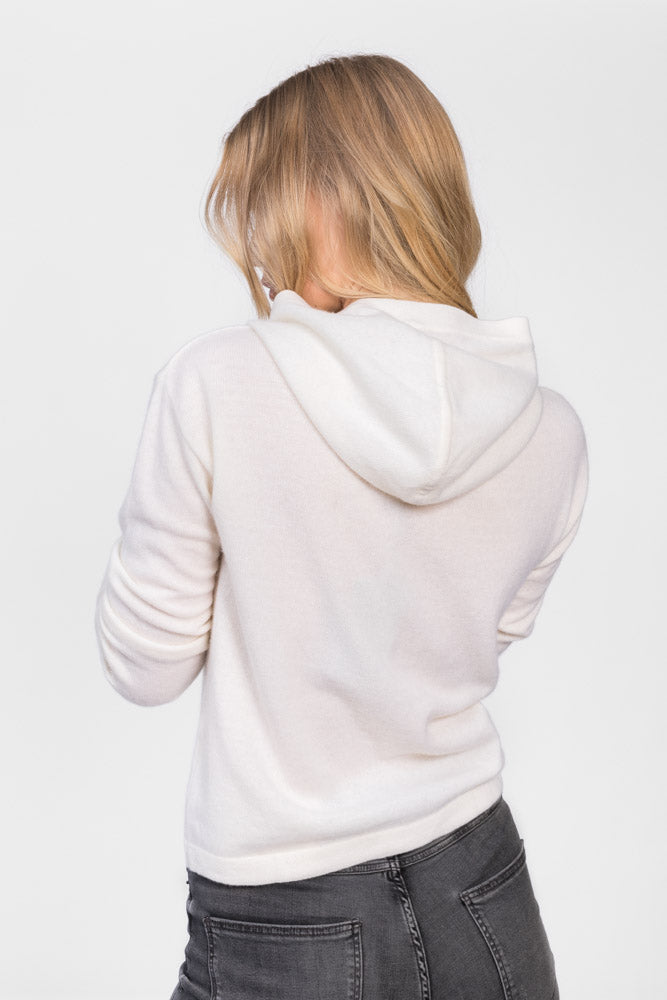 cashmere sweater with hood in 100% cashmere by Kashmina
