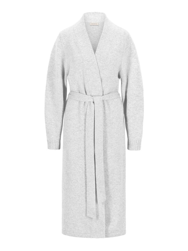 cashmere robe from kashmina, 100% pure cashmere wool, comfort, light grey