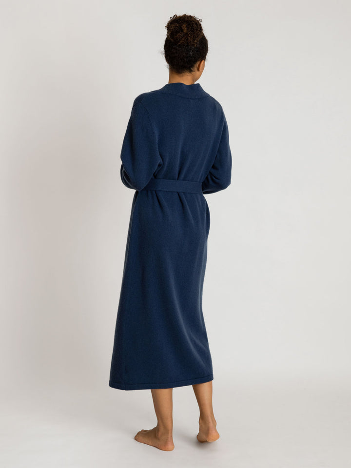 cashmere robe from kashmina, 100% pure cashmere wool, comfort, mountain blue.