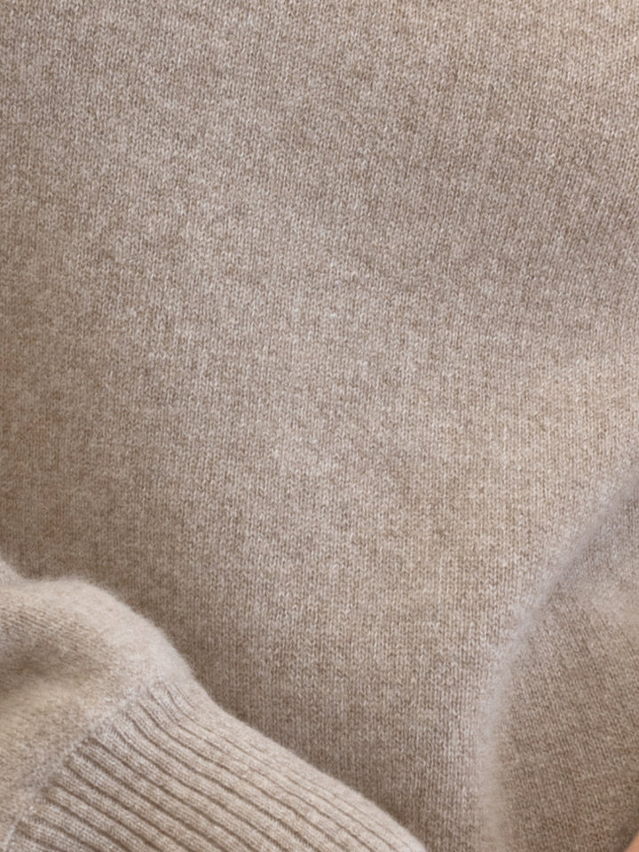 Toast - brown cashmere sweater "snowflake" in 100% pure cashmere. Scandinavian design by Kashmina